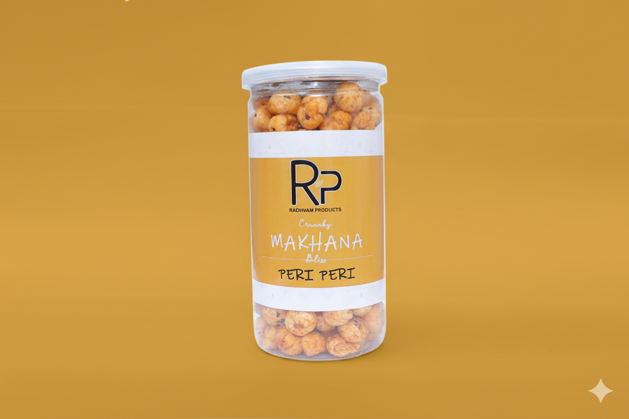 Peri Peri Spiced Organic Makhana - Premium fox nuts (makhana) healthy snack